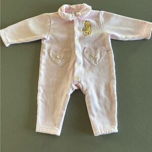 Vintage 1990s Disney Winnie the Pooh Girls  Baby size 12m Romper
